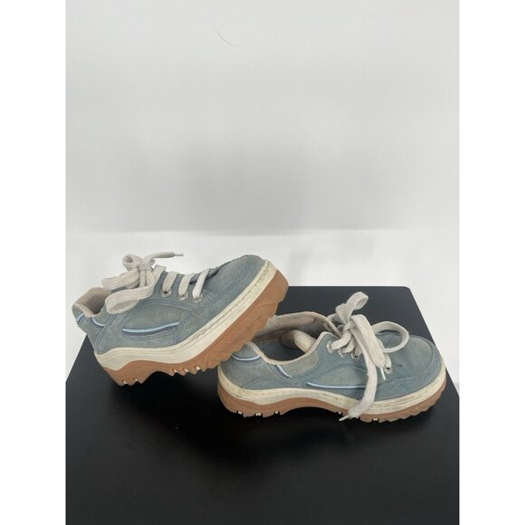 Vintage 90s Y2K AE Sport Blue Suede Sneakers chunky Sole Women’s Size 8 - Picture 7 of 8